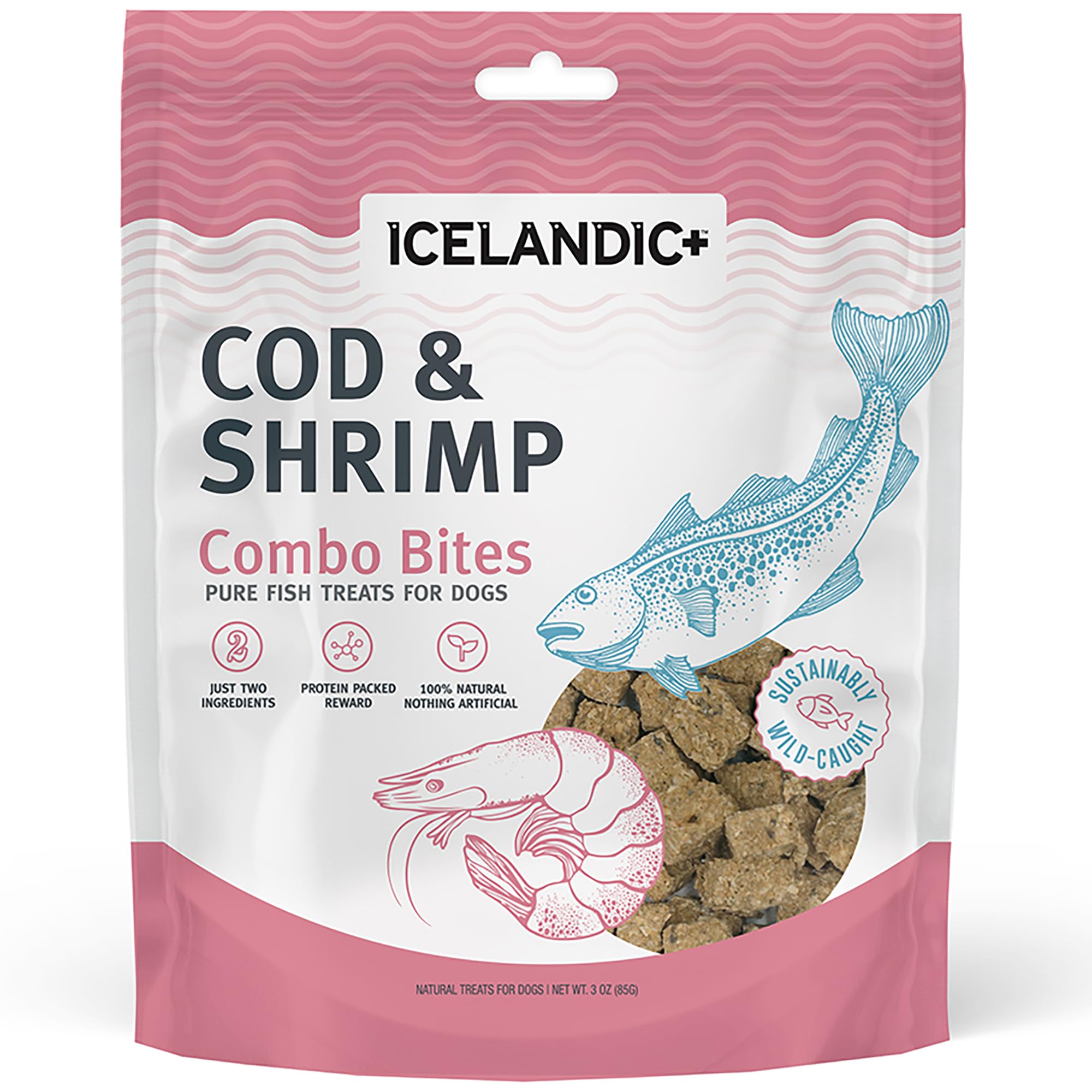doggy sky 　ダック＆サーモン ドッグフード 3袋➕3袋セット Amazon.com: Icelandic+ Cod & Shrimp Combo Bites Dog Treat 3.0-oz